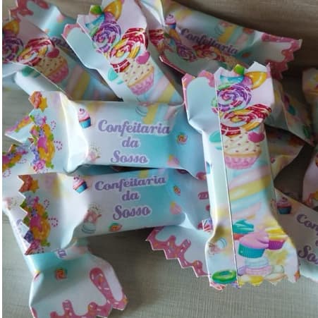 50 balas personalizadas para festa infantil Lembrancinhas - Confeitaria candy