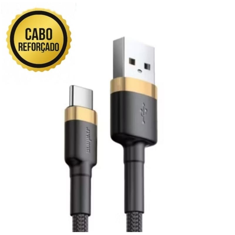 Cabo USB-C Turbo 3.1A | Carregamento Rápido 20W | Reforçado e Durável | Sumexr 1m