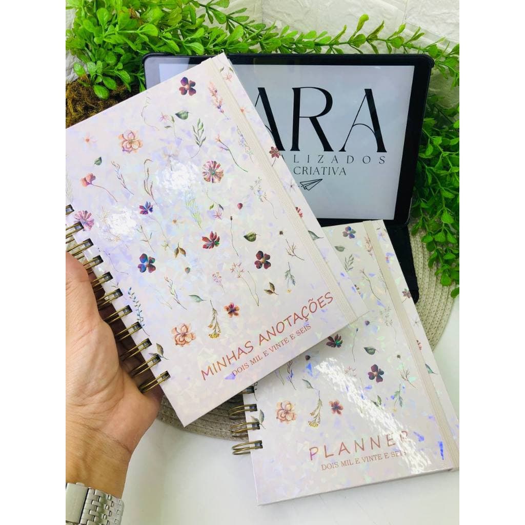 Kit Planner 2026 Datado + Caderno de Anotações Personalizado