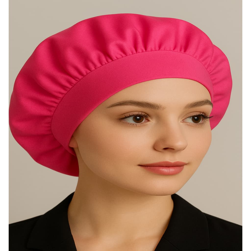Touca/Gorro de Dormir de Cetim com Aba Faixa Larga Gigante Cabelo Anti Frizz Toca Head