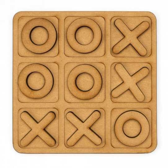 Kit com 10 jogos da velha em MDF 10cm