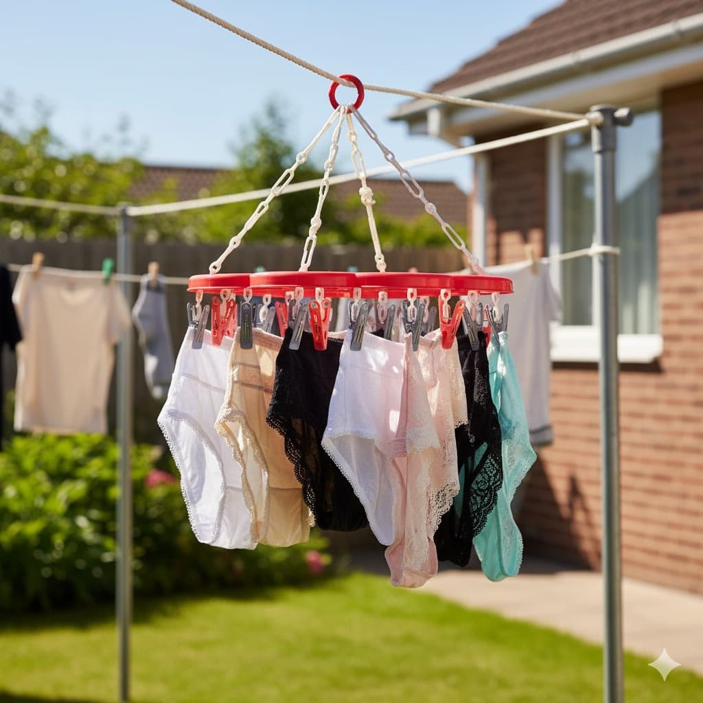 Varal de Roupas Íntimas Calcinhas Com 18 Prendedores cor ROSA