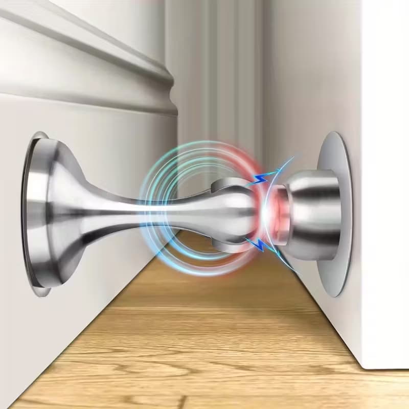Prendedor De Porta Magnético Con Aço Inox Com Amortecedor cor prata escovada