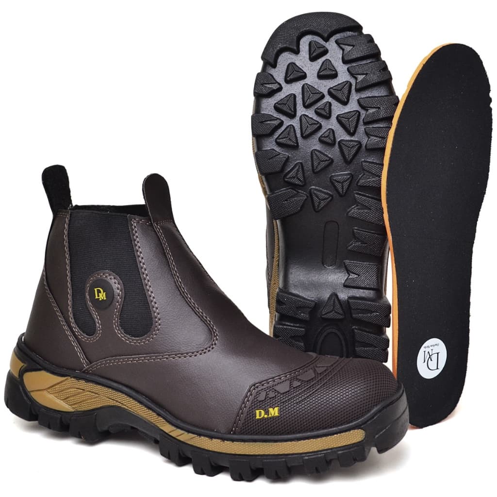 Bota Botina Masculina Couro Nobuck Ecológico Sola de Borracha Palmilha de Gel Super Confortável Envio Imediato