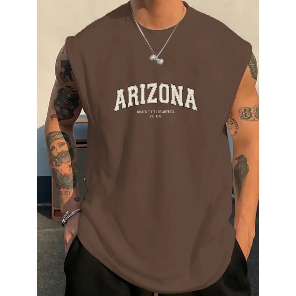 Regata Camisa Camiseta Cavada Machão Masculino Arizona Sem manga Verão Academia Esporte Algodão
