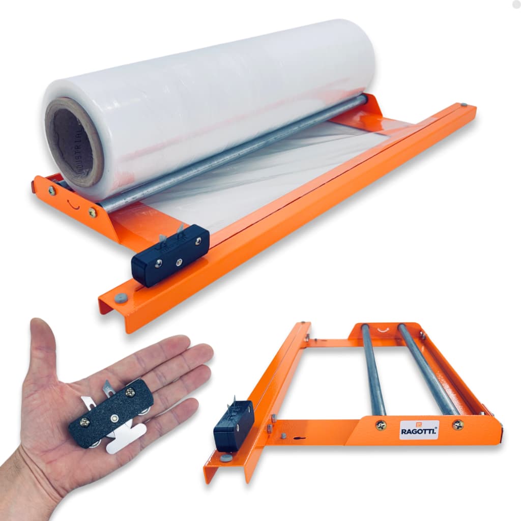 Embaladora RAGOTTI Com Cortador Deslizante Para Bobina Filme Stretch Papel Kraft Pvc Termo Retrátil