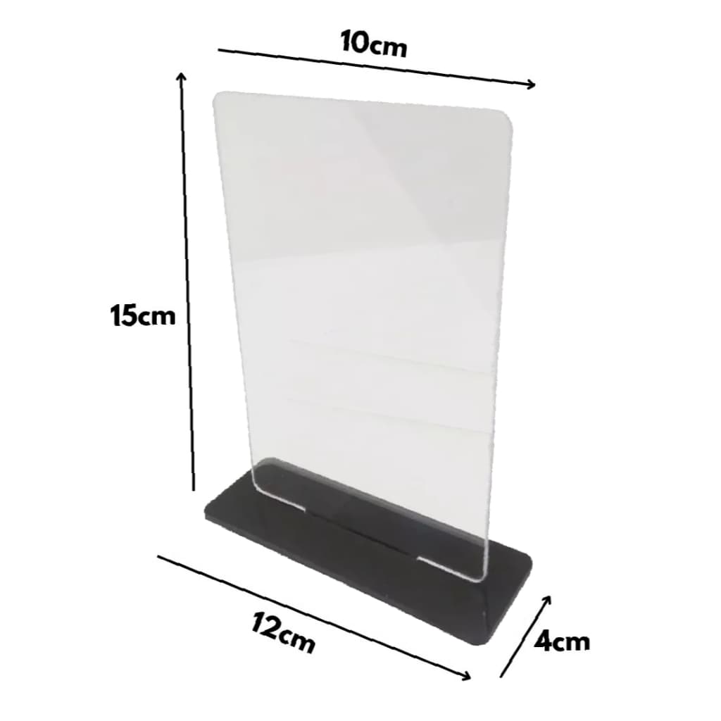 Kit 10 a 30 Troféu Retangular em Acrílico com Base Preta 15x10cm  Personalizável