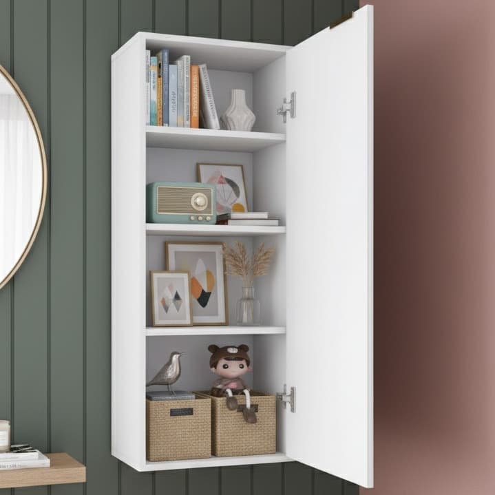 QUEIMA DE ESTOQUE - Armário Multiuso para Organização –  com 1 Porta e 3 Prateleiras