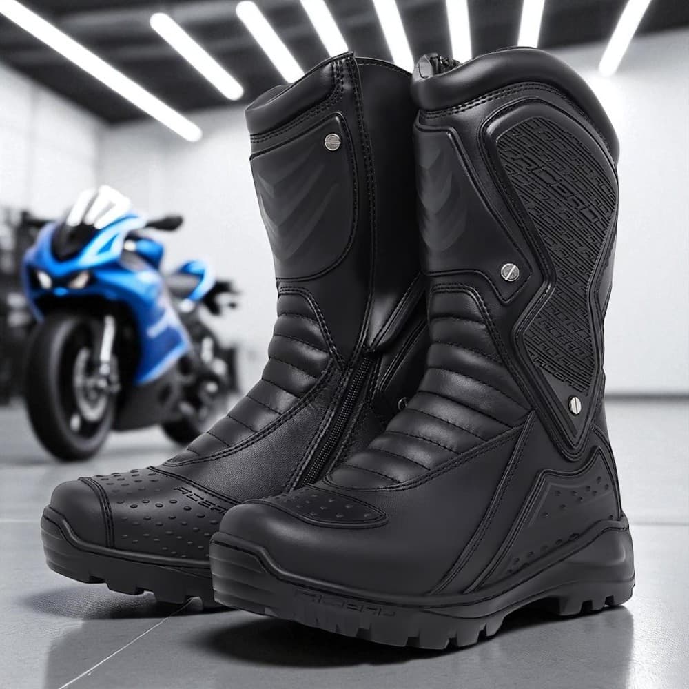 Bota Acero Motociclista Cano Alto Speed Touring com Zíper Lateral