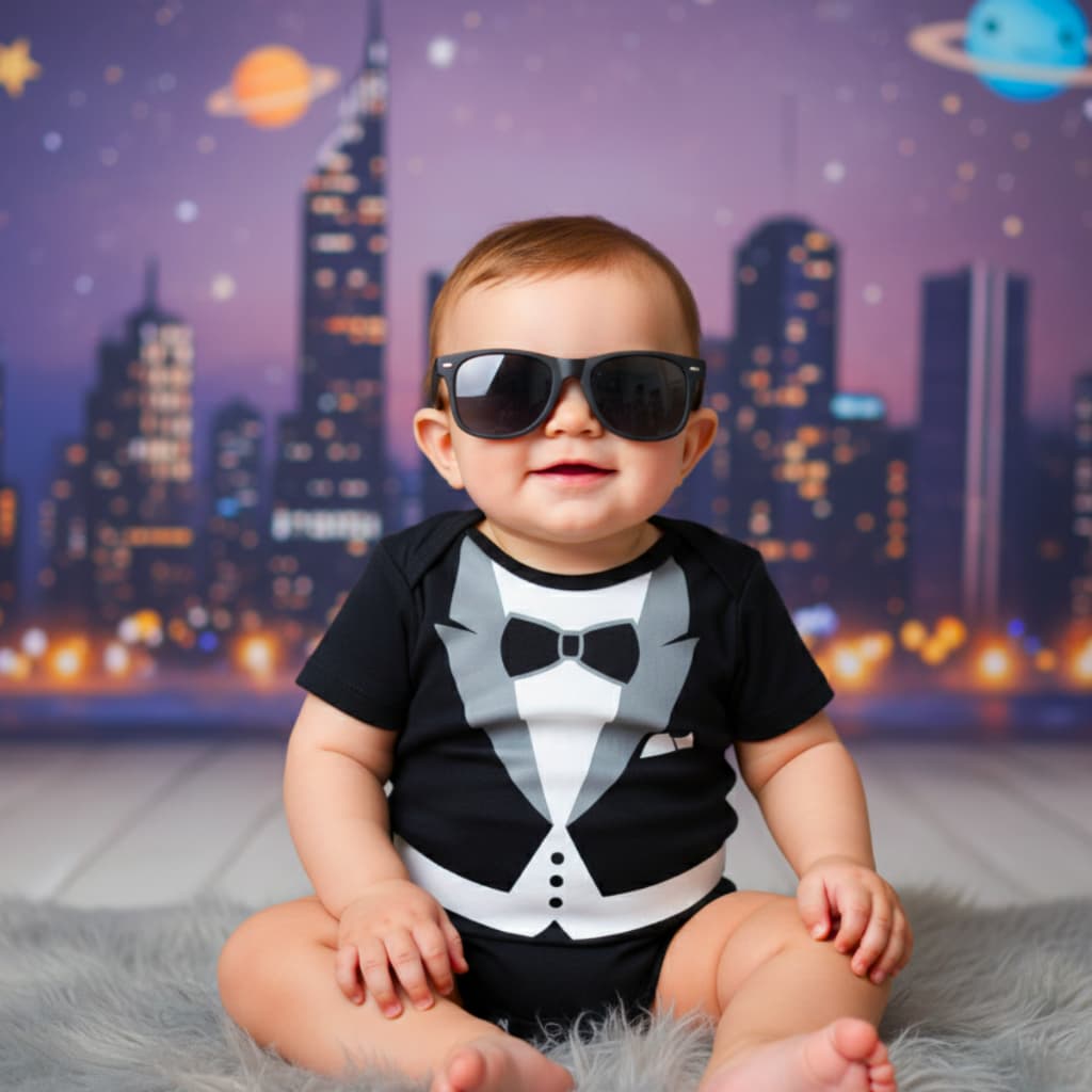 Body Bebê Temático Mesversário Terno Chefinho