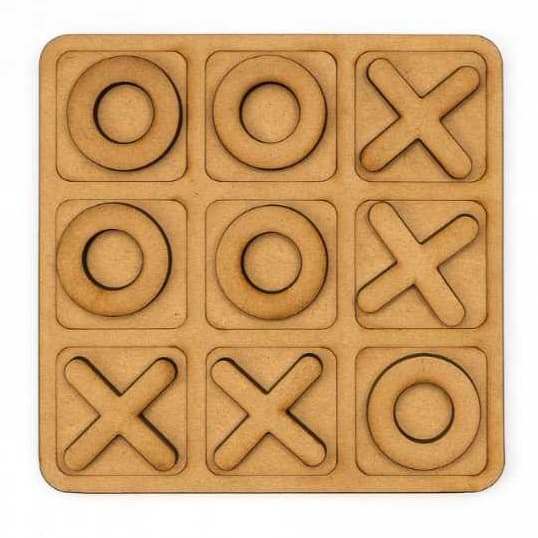 Kit com 35 jogos da velha em MDF 10cm