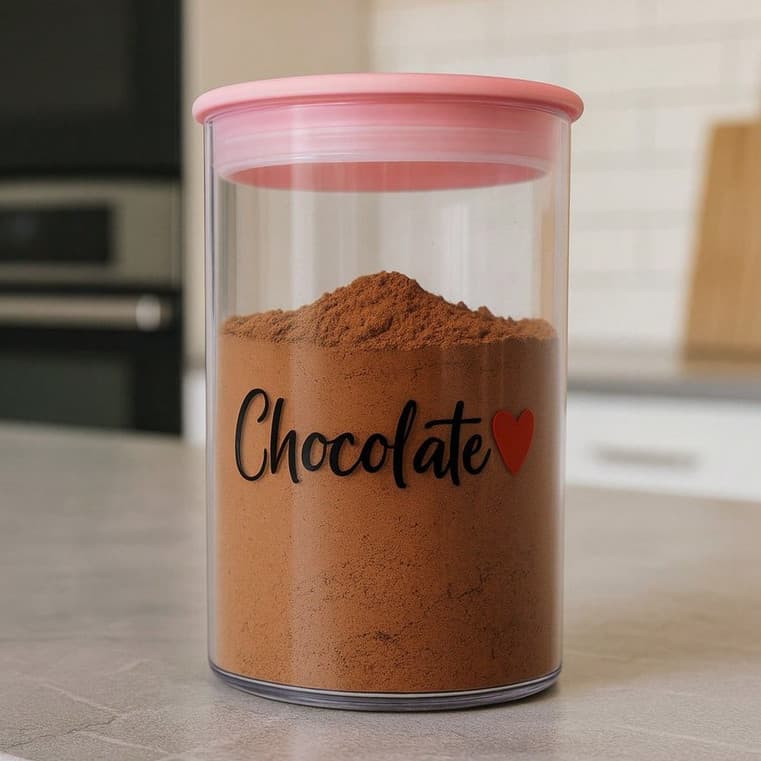 Pote Organizador Transparente com Tampa Hermético Para Armazenamento de Chocolate