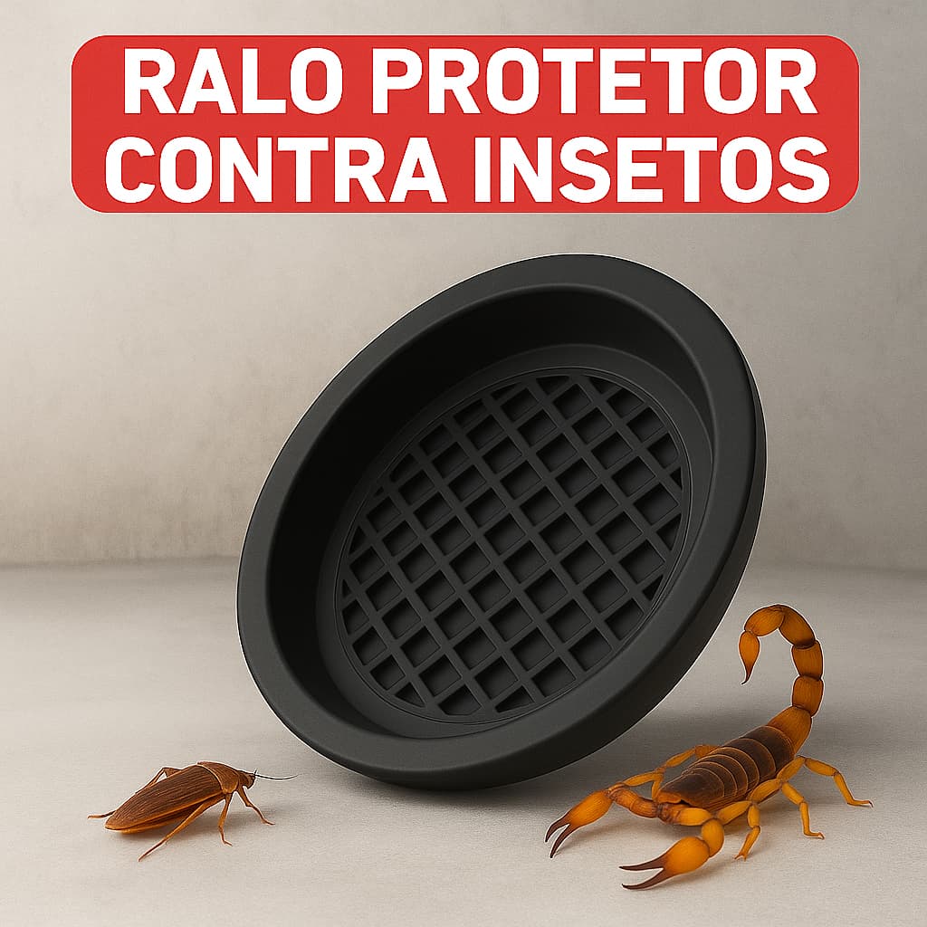 Tela Ralo Protetor Contra Entupimentos Insetos Escorpião Dengue Barata 10cm ou 15cm PRETO