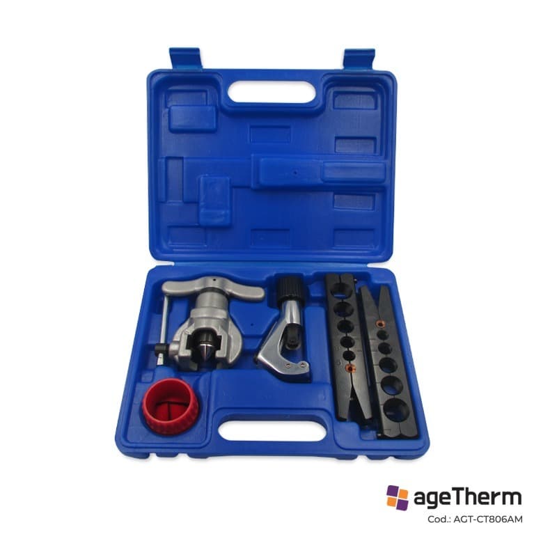 KIT FLANGEADOR EXCÊNTRICO COM CORTADOR E ESCARIADOR 1/4 A 3/4 - AGT-CT806AM