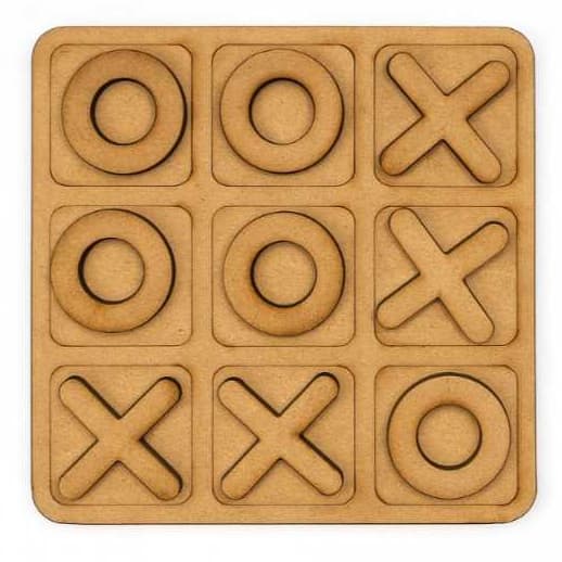 Kit com 3 jogos da velha em MDF 10cm
