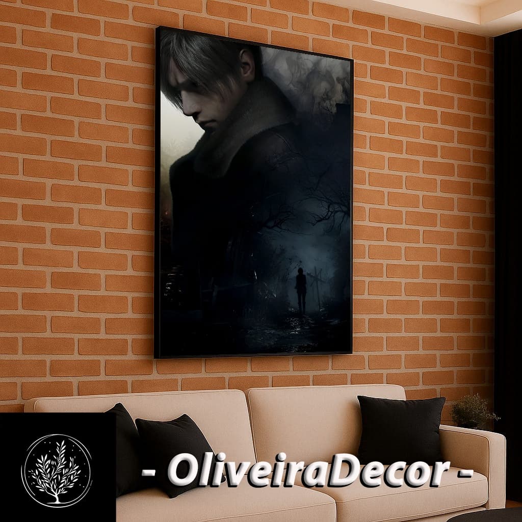 QUADRO DECORATIVO GEEK JOGO RESIDENT EVIL VIDEO GAME  1 PEÇA 60X40 DECORAR SALA QUARTO ESCRITORIO