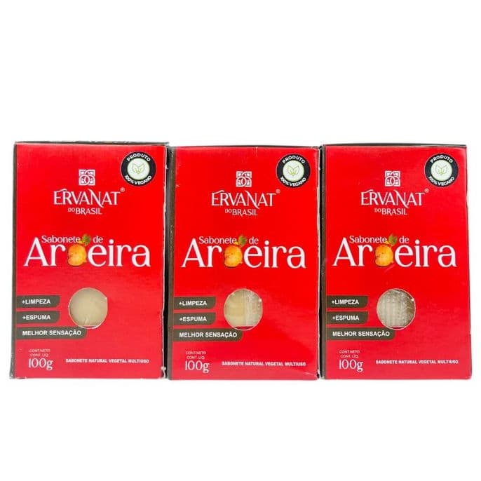 Sabonete Natural Aroeira 100% Vegano 3 Un. ErvaNat do Brasil