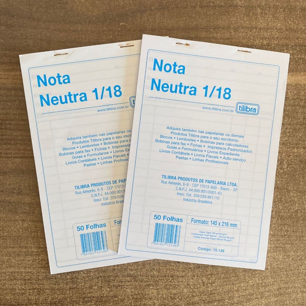 Bloco Talão de Nota Neutra 1/18 Bloco com 50 folhas Tilibra Kit com 2 Blocos