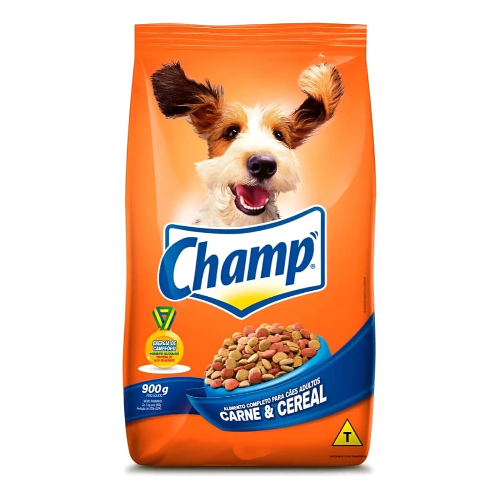 Ração Seca Champ Carne E Cereal Para Cães 900g
