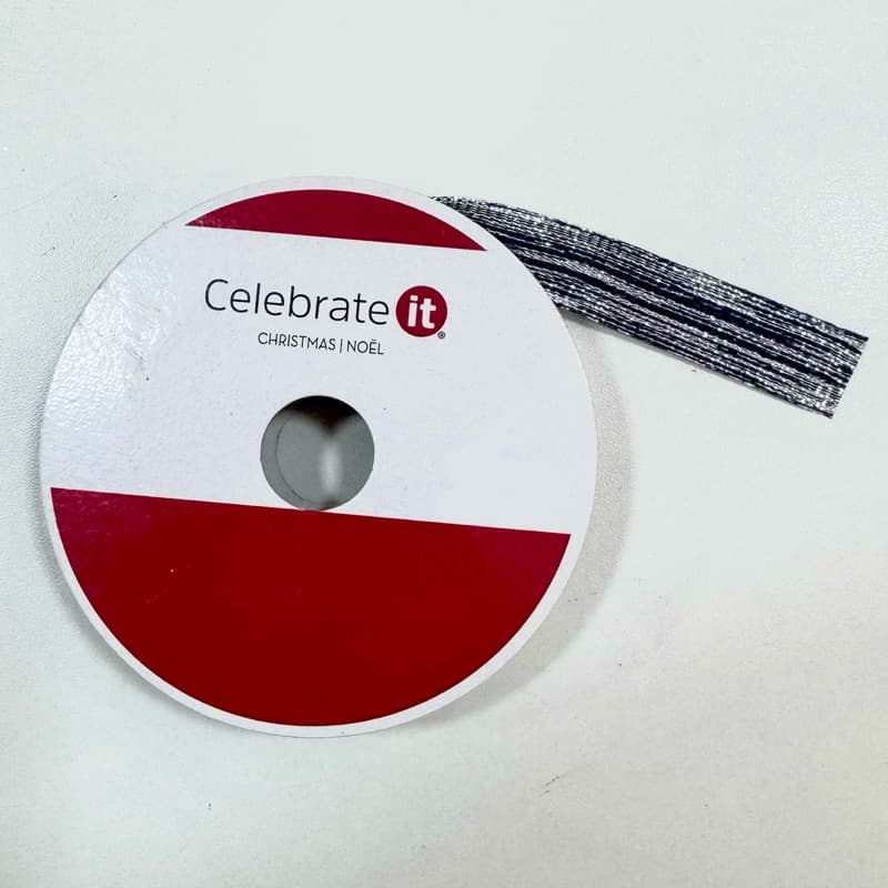 Fita de Natal Celebrete - Azul com fios pratas - 9m