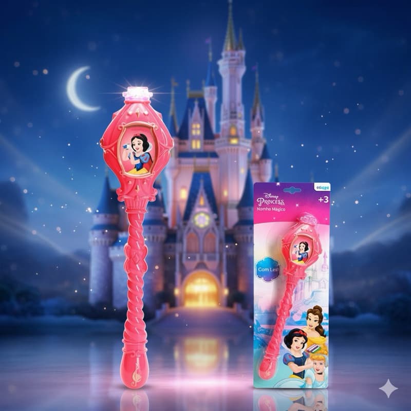 Brinquedo Infantil Varinha Mágica Princesa Disney C/ Luz - Etitoys