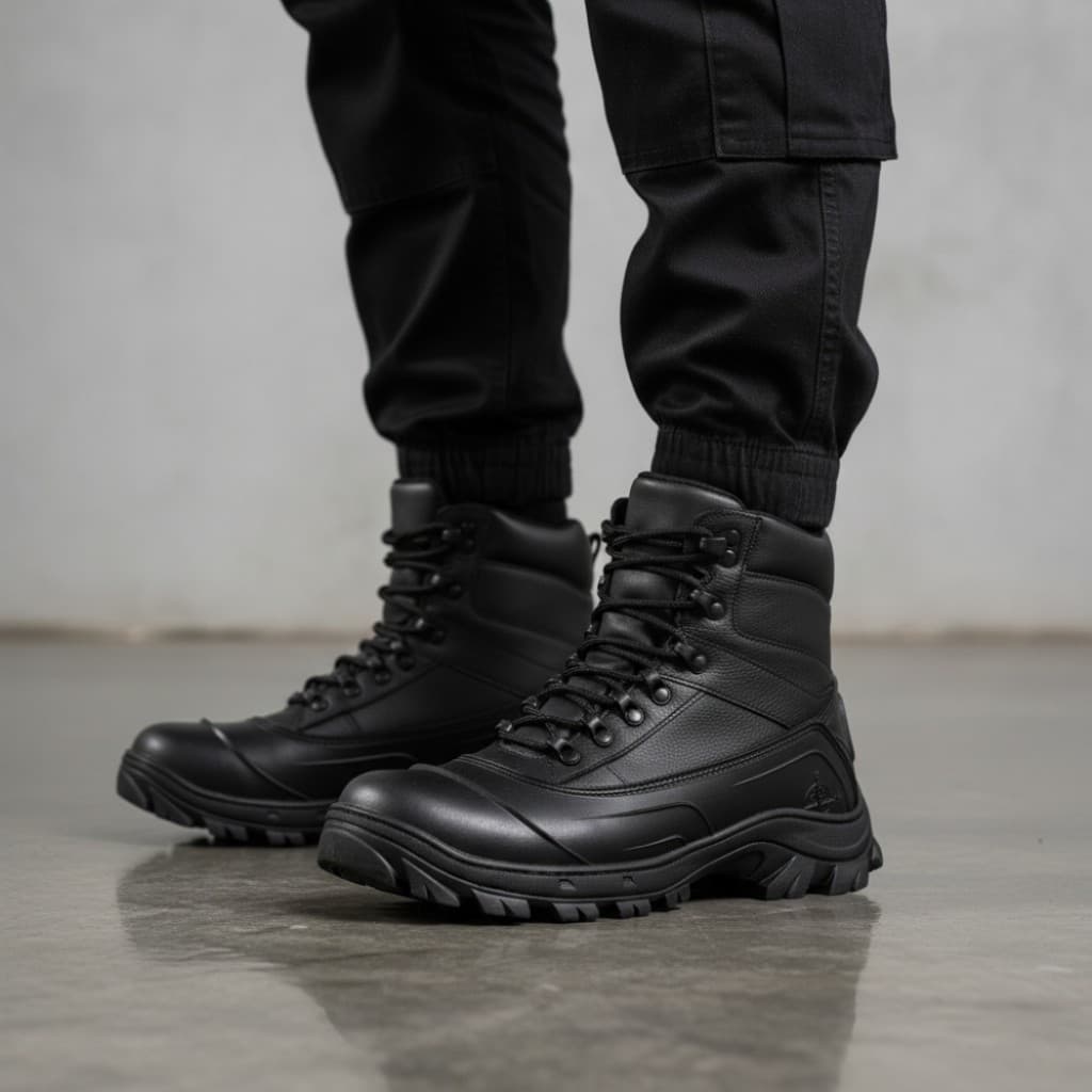 Coturno Militar Tático Masculino Couro Legítimo Impermeável Motoqueiro com Proteção