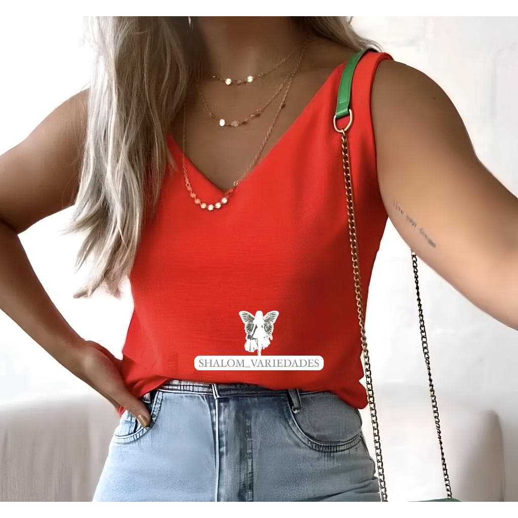 Blusa Regata Alça Larga Feminina Tecido Duna Premium Regata Feminina Soltinha Alça Grossa Moda Verão Básica Várias Cores