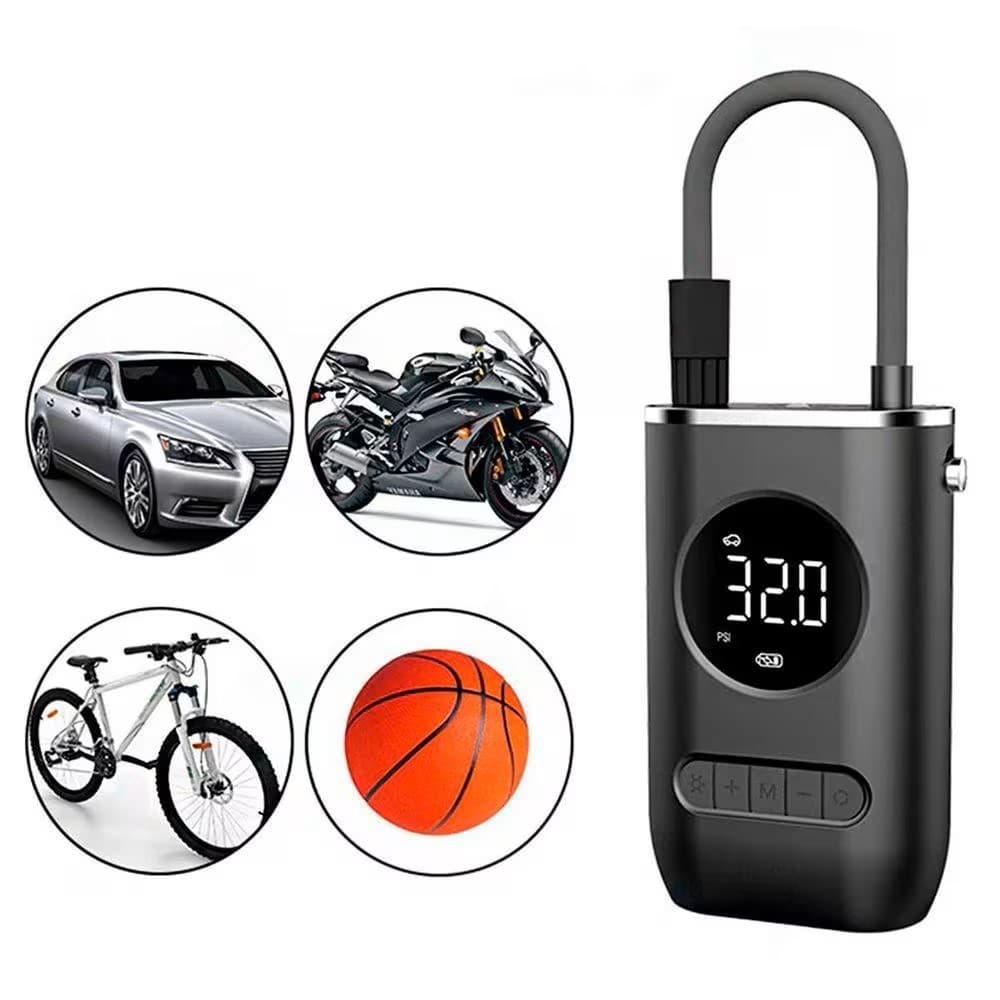 Bomba De Ar Eletrica Portátil Digital Para Encher Pneu Carro Bike Moto Mini Compressor