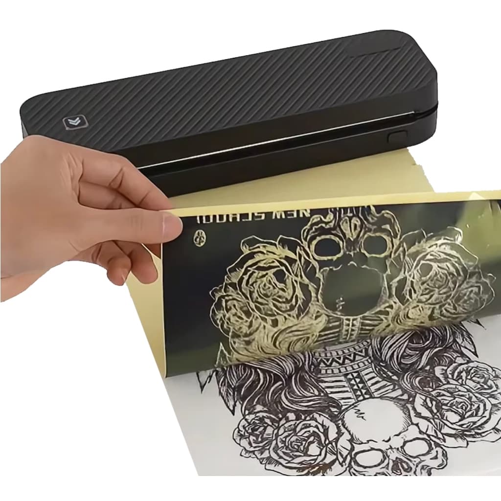 Impressora Termica Home A4 com Rolo de Papel Branco e Papel Carbonado para Decalque Tattoo