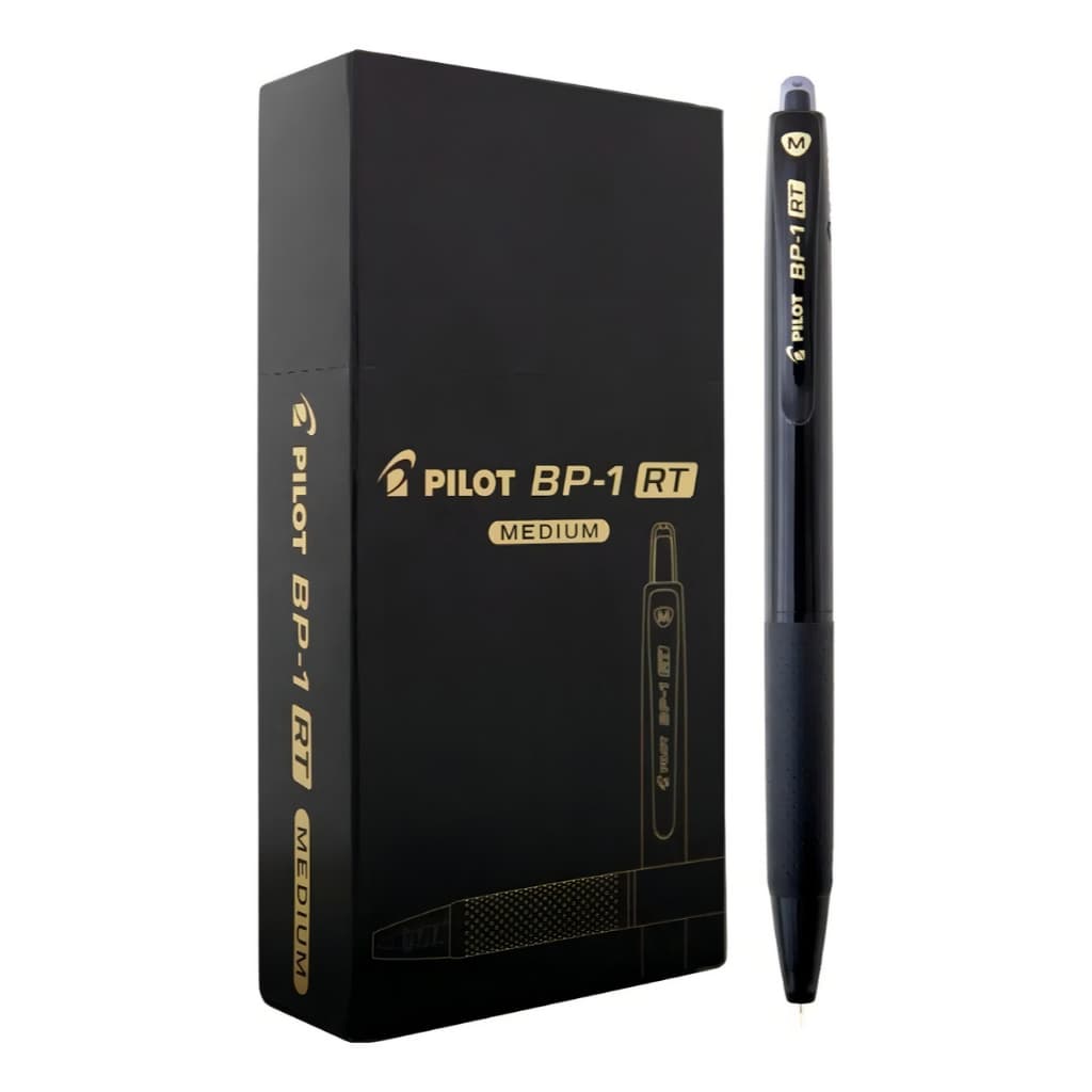 Caneta Pilot Bp-1 Rt 1.0 Preta - Cx C/ 12 Un