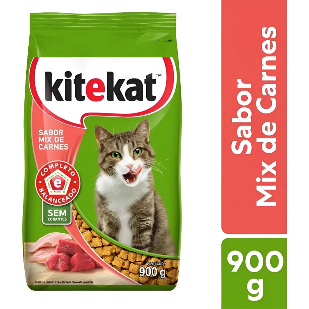 Ração Kitekat Mix De Carnes Para Gatos Adultos Pacote 900g