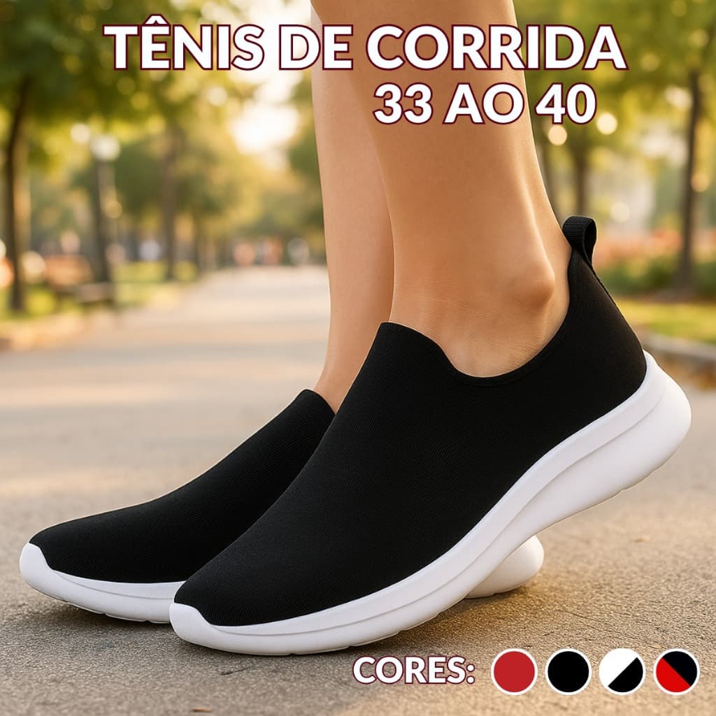 KIt 2 Pares Tênis Feminino Meia Esportivo Corrida Academia-Promoção Envio Imediato