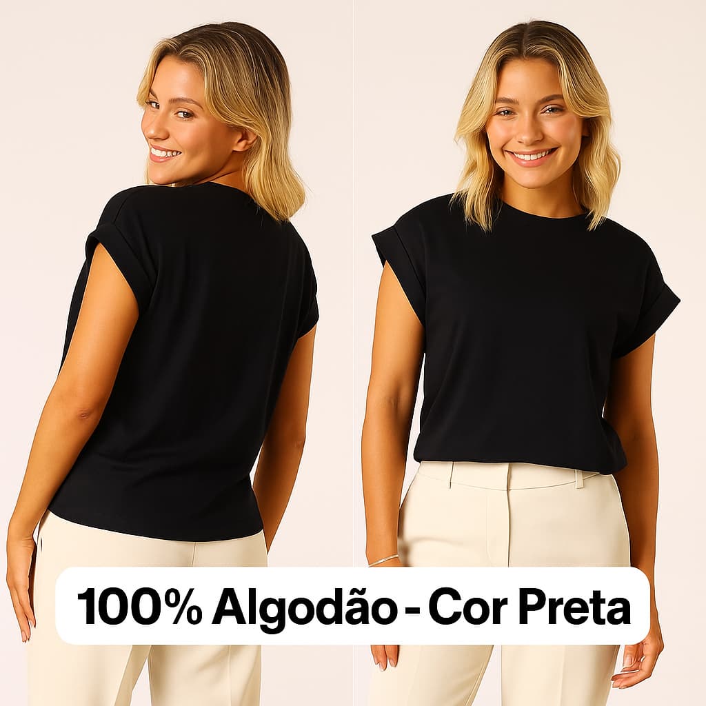 Blusa Feminina Muscle Tee T Shirt Algodão Basica Camiseta Lisa
