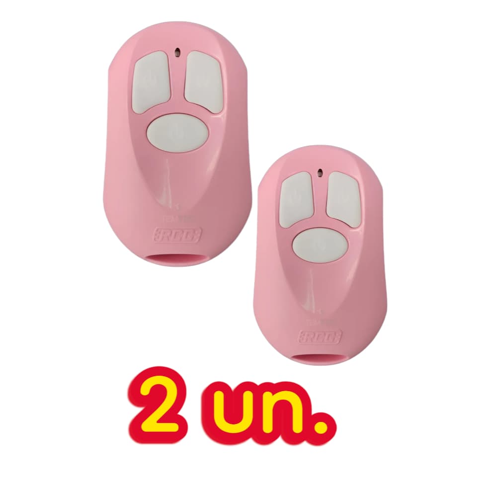 2x Controle Remoto Rcg cor rosa portao eletronico automatico - alarme  - 433MHZ