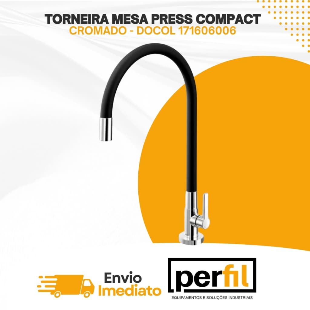 Torneira para Cozinha de Bancada Bica Alta Flexível Preta GaliFlex Docol DOCOL