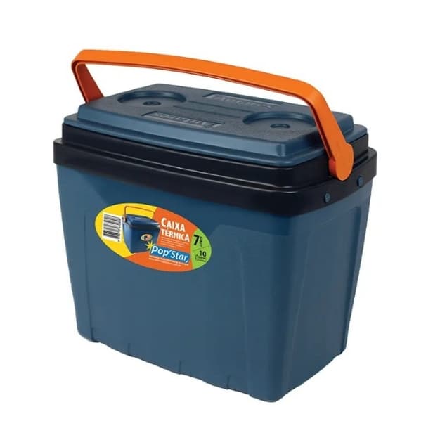 Caixa Termica 7 Litros Cooler Pequeno Com Alça Praia 10 Latas E Gelinho