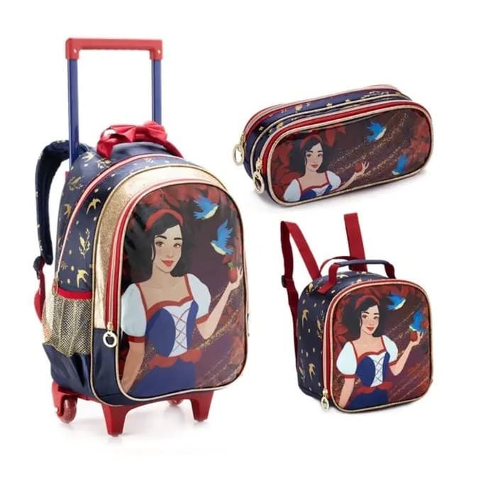 MOCHILA CARRINHO KIT 3 PEÇAS BRANCA DE NEVE YEPP