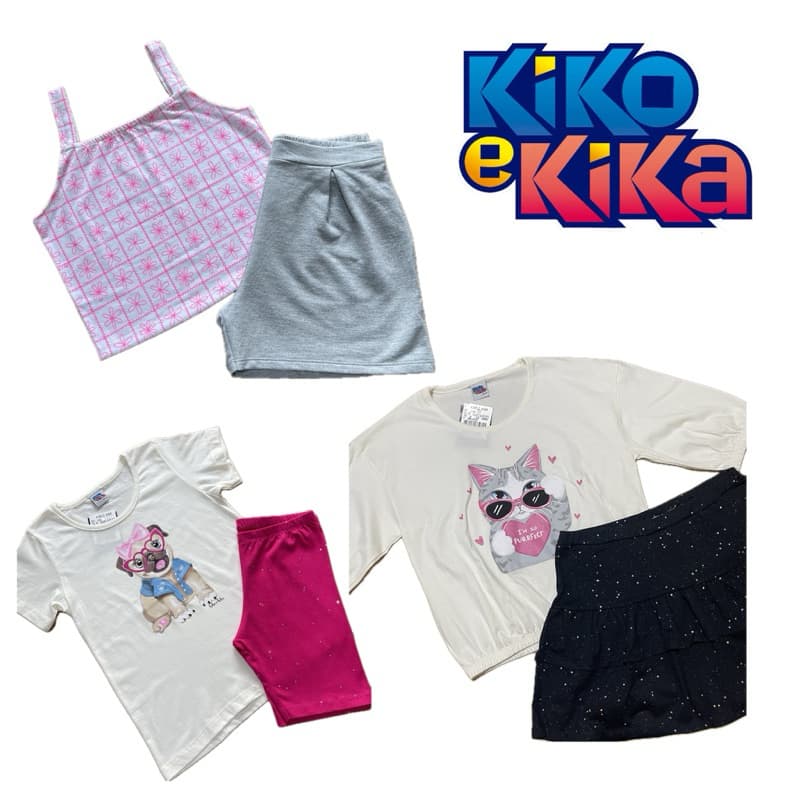 Conjunto Juvenil Menina Kiko e Kika Tamanho 12 a 16