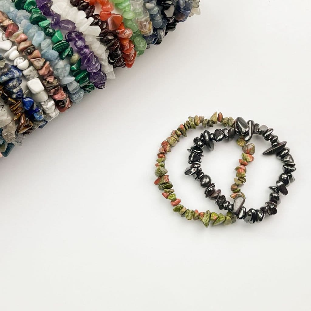 Pulseira de Cascalho de Pedras Naturais