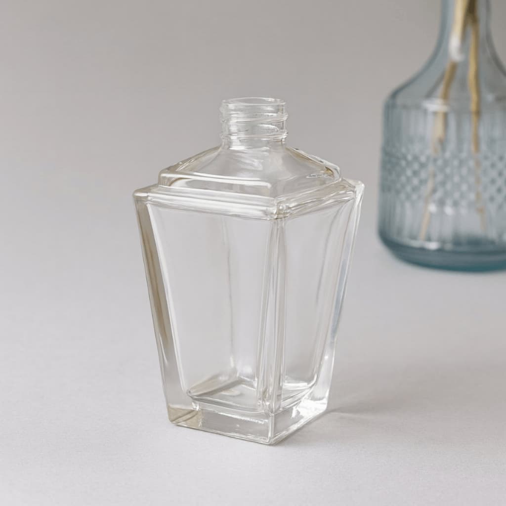 Frasco De Vidro Diamante Clear 280ml Boca 28/410 Multiuso Saboneteira Difusor Aromatizador