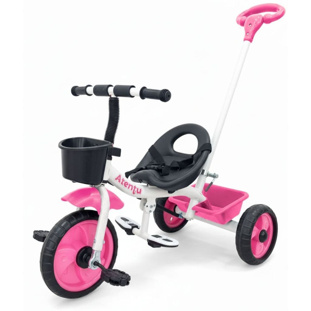 Triciclo Infantil Empurrador com Pedal Motoca Passeio Menino Menina Brinquedo
