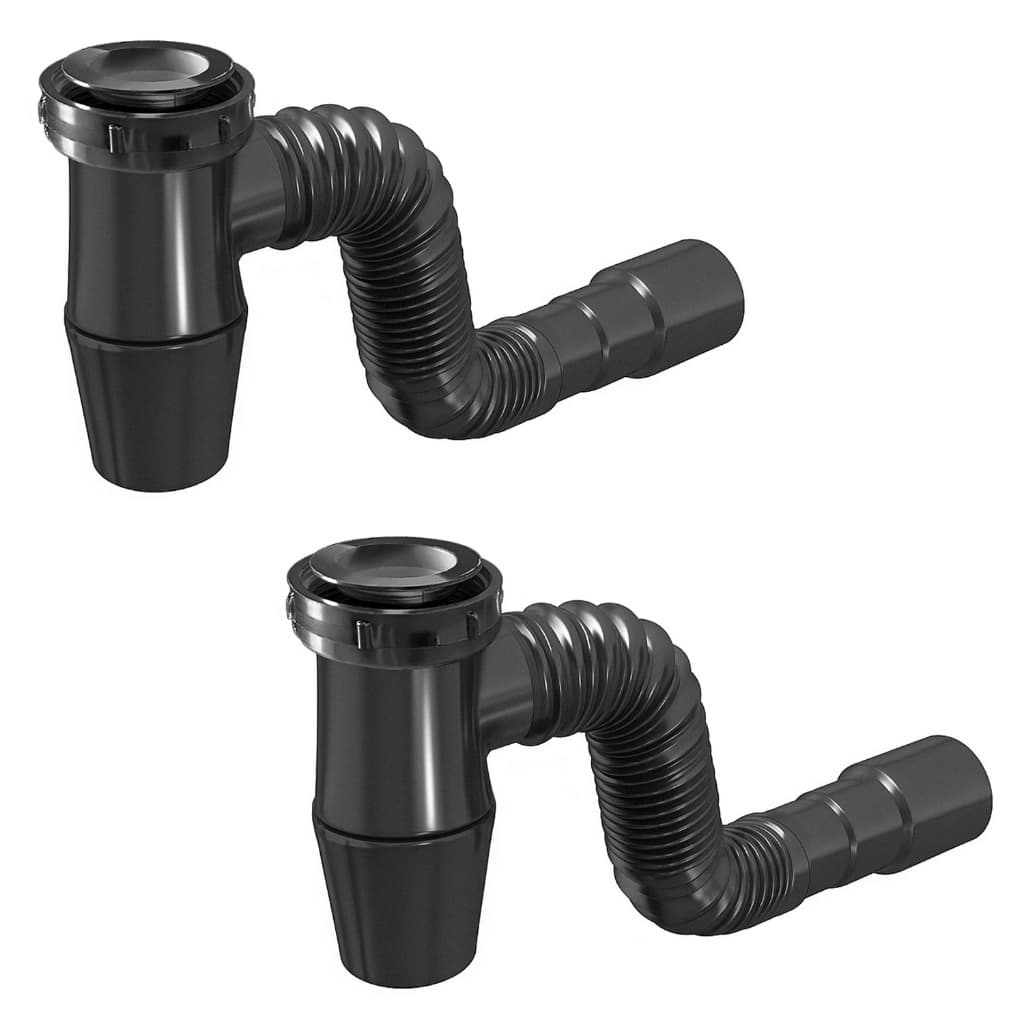 Kit 2 Sifão Copo Sanfonado Universal Extensível e Flexível