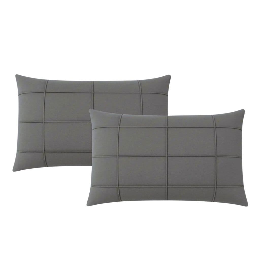 Kit 2 Capas Para Almofada Retangular Baguete Suede Drapeada Quadrada 45x30cm