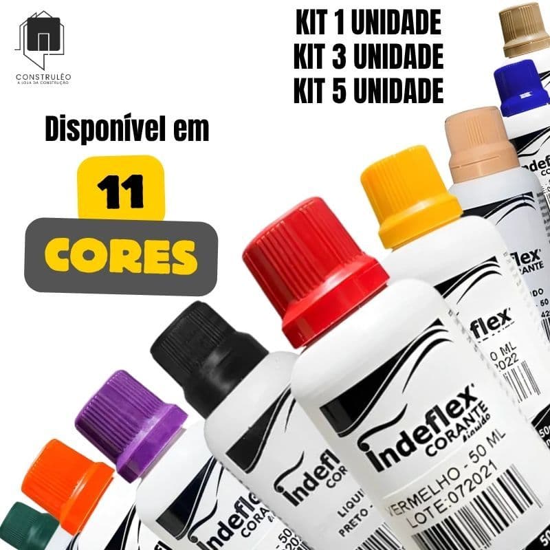 Bisnaga de tinta Corante Líquido Indeflex 50ml p/ Tinta Parede | Várias Cores