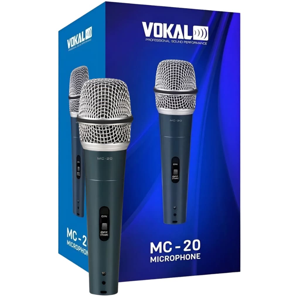 Vokal MC20 Cartucho Dinâmico Cardioide Cabo Incluso Suporte Bolsa Profissional