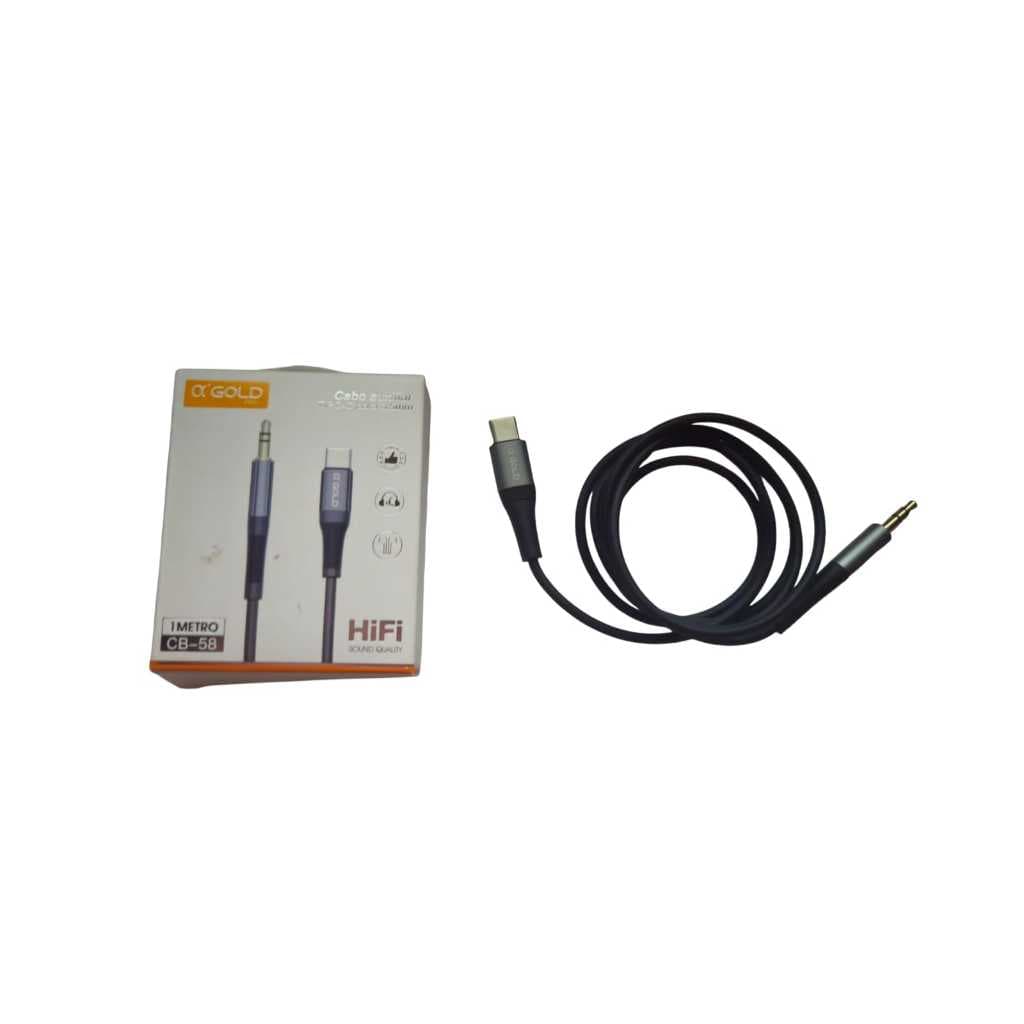 Cabo De Áudio Auxiliar USB Tipo C Para P2 3.5mm HI-FI Sound Quality CB-58