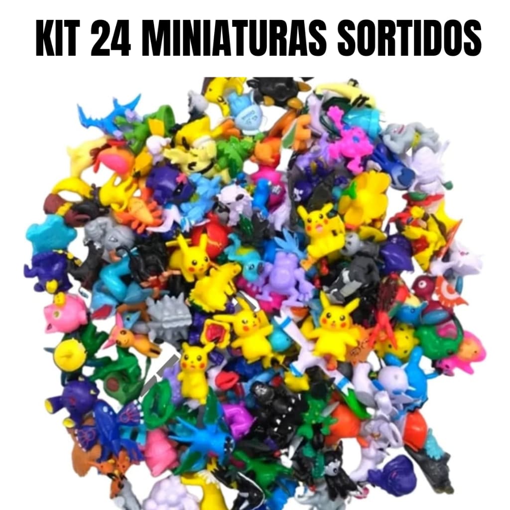 Kit 24 Miniaturas Bonecos Pokémon Miniatura Alta Qualidade Crianças Brinquedo Sortidos 3,5cm