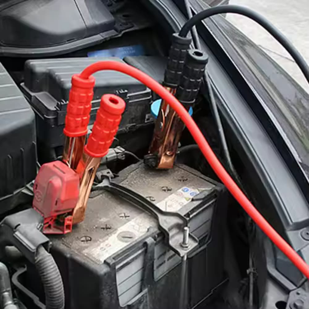 Kit 2 Cabos Auxiliar De Recarga Chupeta de Bateria Automotiva 600 AMP Cabe 2,5 Metros