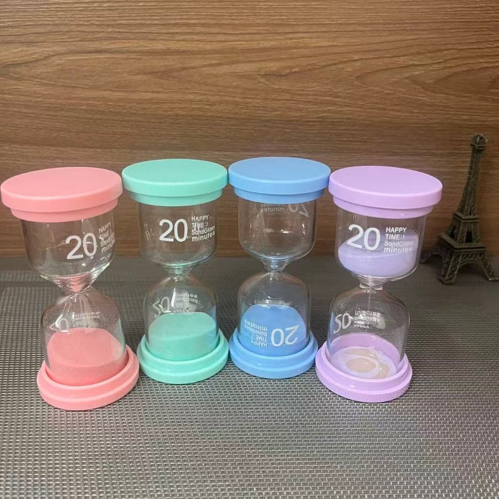 Ampulheta simples plastico e vidro 20 MINUTO