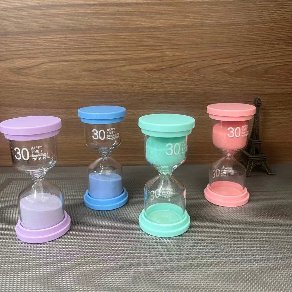 Ampulheta simples plastico e vidro 30 MINUTO